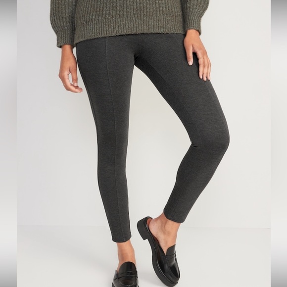 NWOT Old Navy Dark Gray High Rise Stevie Pants Leggings w/ Wide Waistband XXL - Picture 1 of 7